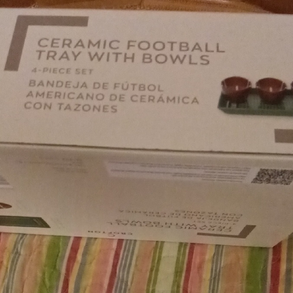 Ceramic Football Tray with Bowls
